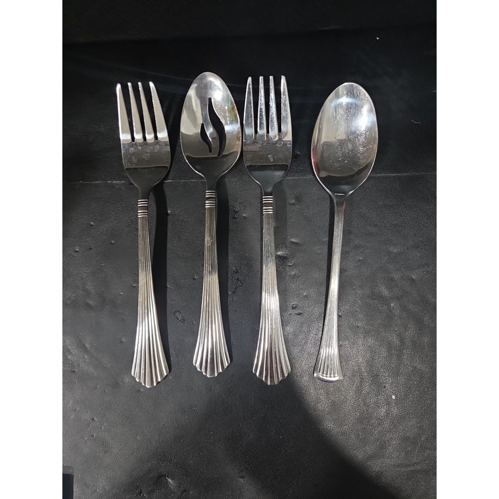 Farberware Heron Silverware Set, 4‎ Serving Pieces, Stainless Flatware, Cutlery